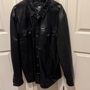 Harley-Davidson Black Leather Shirt Jackets